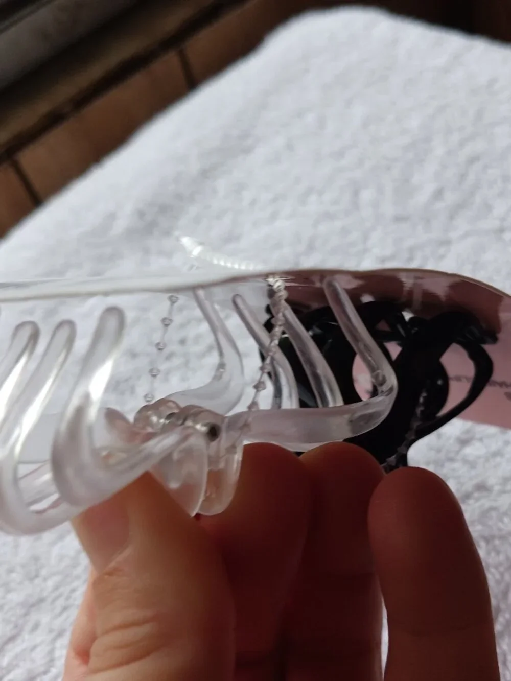 2 Scunci Conair Spider Octopus Hair Claw Clips Frosted Clear Black Plastic Jaw